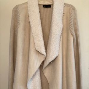 Alison Andrews faux fur sweater jacket